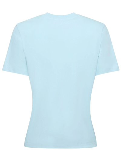 Shop Casablanca Light Blue Cotton T-shirt