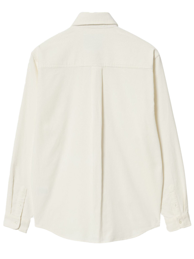 Shop Carhartt 16-rib Cotton Velvet Shirt In Bianco