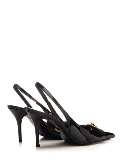 Shop Versace High Heel Slingback In Black