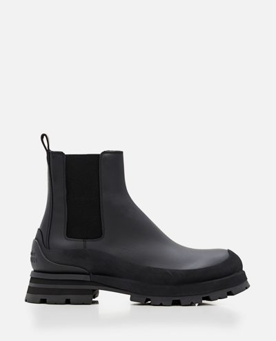 Shop Alexander Mcqueen Leather Boots In Black