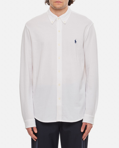 Shop Polo Ralph Lauren Long Sleeve-knit Shirt In White