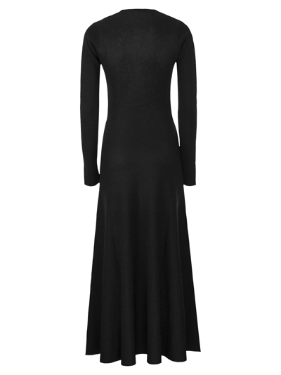 Shop Fabiana Filippi Long Viscose Lurex Dress In Black