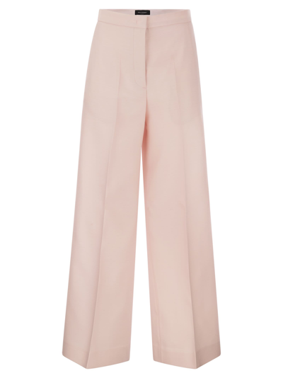 Shop Fabiana Filippi Wool And Silk Wide Trousers In Pink