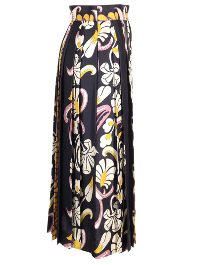Shop Tory Burch Silk Pleated Skirt In Multicolor