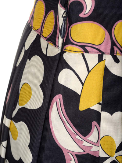 Shop Tory Burch Silk Pleated Skirt In Multicolor