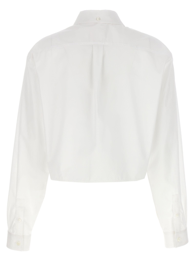 Shop Givenchy Cropped Logo Shirt In White