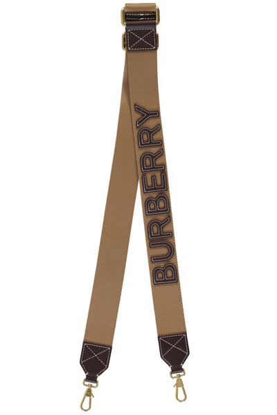 Shop Burberry Adjustable And Removable Fabric Shoulder Strap In Brown