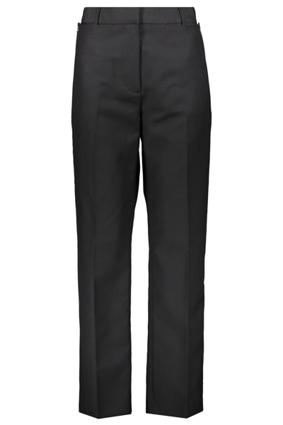 Shop Burberry Wool And Mohair Trousers In Black