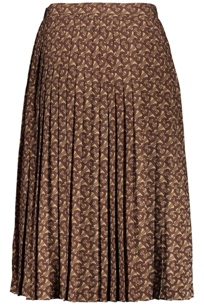 Shop Burberry Printed Midi Skirt In Brown
