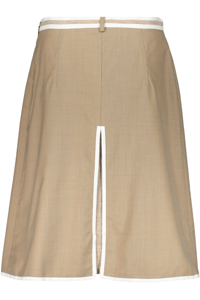 Shop Burberry Midi Skirt In Beige