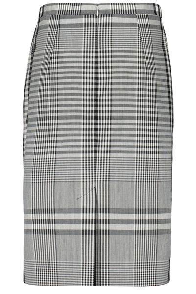 Burberry Checked Midi Skirt In Black