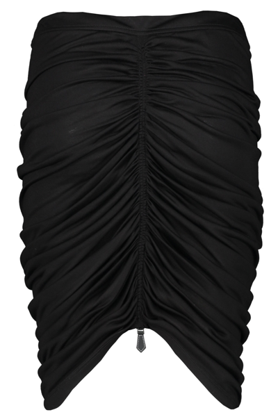 Shop Burberry Front Zip Detail Pencil Skirt In Black