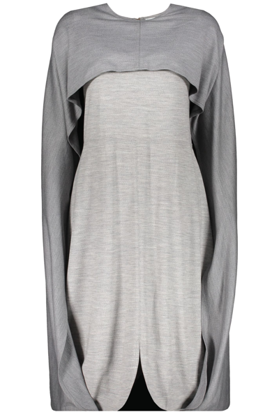 Shop Burberry Cape-style Dress In Grey