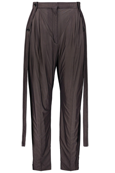 Shop Burberry Technical Fabric Pants In Brown