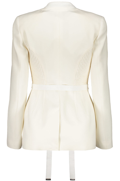 Shop Burberry Single-breasted Two-button Blazer In White