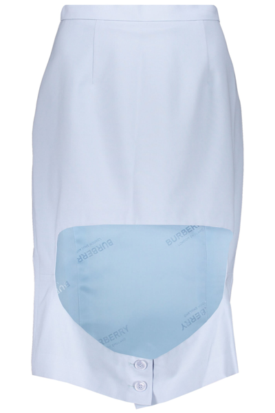 Burberry Midi Skirt In Light Blue