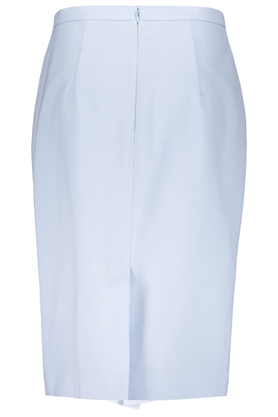 Shop Burberry Midi Skirt In Light Blue