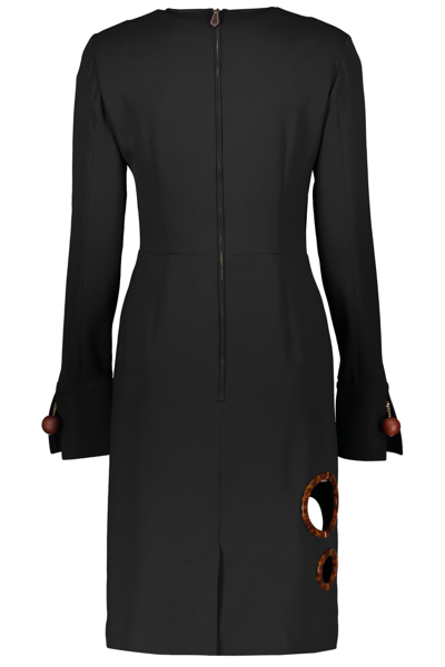 Shop Burberry Silk Dress With Applications In Black