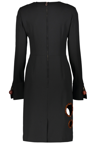 Burberry Silk Dress With Applications In Black