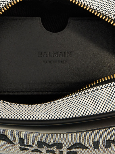 Shop Balmain B-army Crossbody Bag In White/black