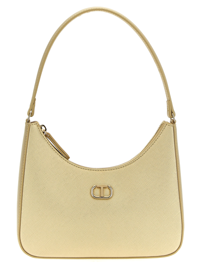 Shop Twinset Hobo Oval T Shoulder Bag In Gold