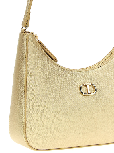 Shop Twinset Hobo Oval T Shoulder Bag In Gold