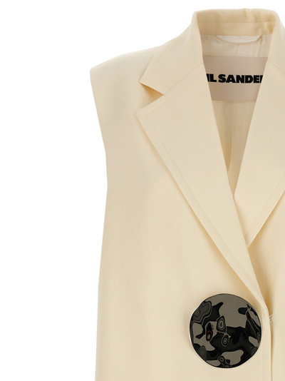 Shop Jil Sander Tailored Long Vest In White