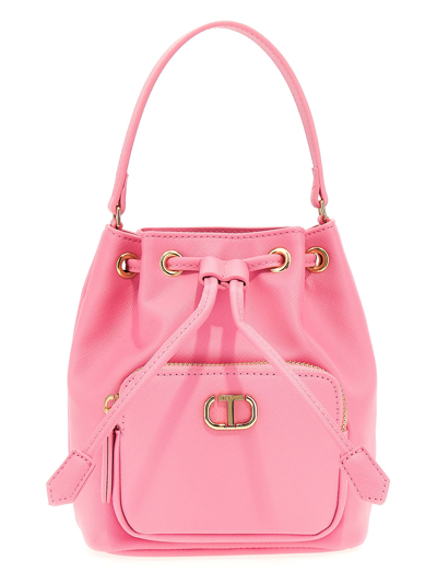 Shop Twinset Portatutto Bucket Bag In Pink
