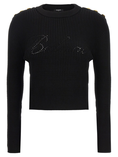 Shop Balmain Sweater In Black
