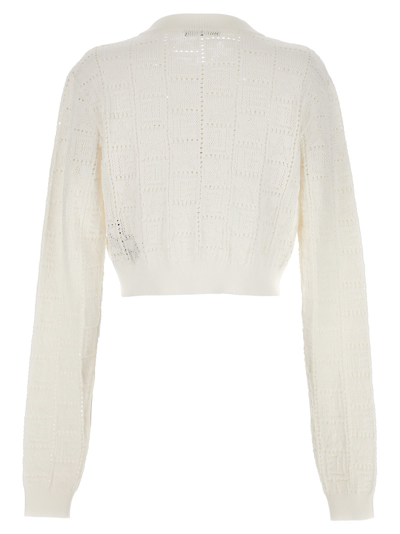 Shop Balmain Monogramma Cardigan In White