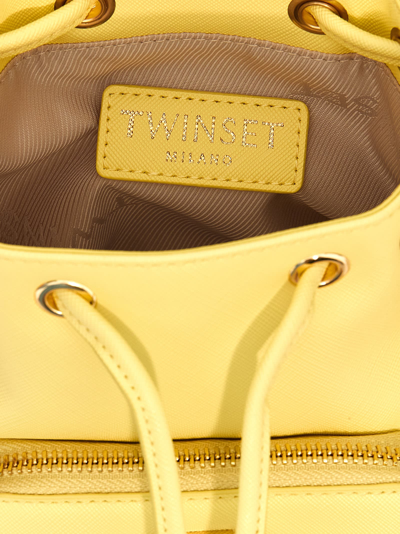 Shop Twinset Portatutto Bucket Bag In Yellow