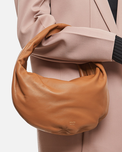 Shop Khaite Olivia Medium Leather Hobo Bag In Beige