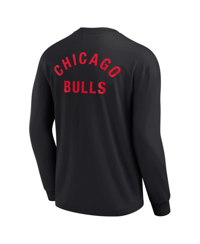 Fanatics Signature Men's And Women's  Black Chicago Bulls Super Soft Long Sleeve T-shirt In Black
