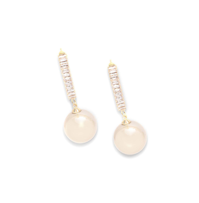 Shop Sohi Women's Pink Stone Drop Earrings