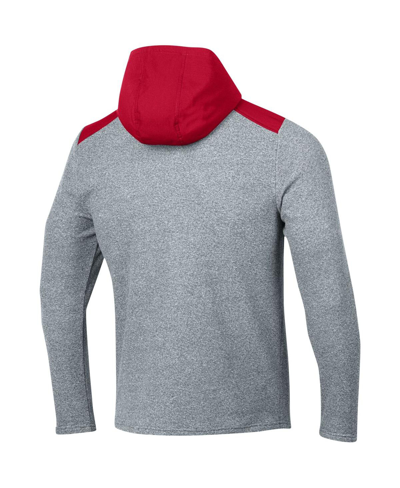 Under Armour Gray Wisconsin Badgers Survivor Fleece Hoodie Quarter-zip Jacket In Gray