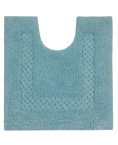 Home Weavers Classy U-shape Contour Toilet Rug, 20" X 20" In Aqua