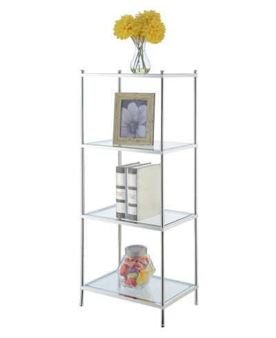 Convenience Concepts 17.75" Chrome Royal Crest 4 Tier Glass Tower In Chrome,glass
