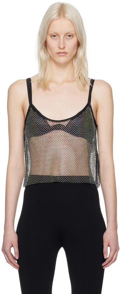 Shop Stine Goya Black Embellished Camisole In 4109 Crystals