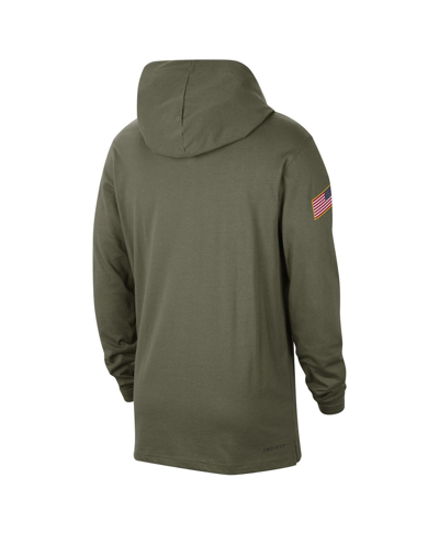 Shop Nike Men's  Olive Texas Longhorns Military-inspired Pack Long Sleeve Hoodie T-shirt