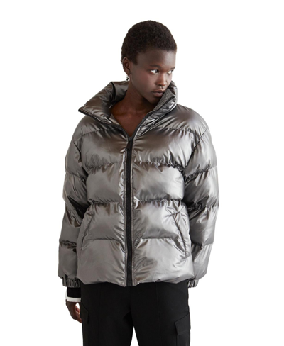 Shop Crescent Women's Lyra Puffer Jacket In Silver + Pewter