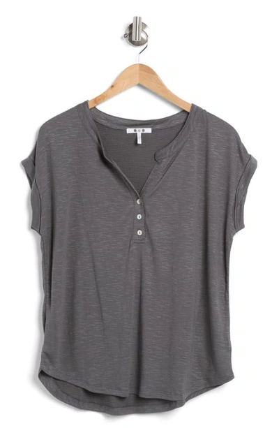 Shop Three Dots Oversize Textured T-shirt In Iron Gate