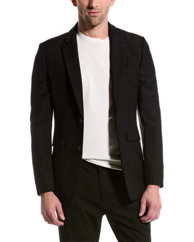 Shop Burberry Tailored Wool & Mohair-blend Blazer In Black