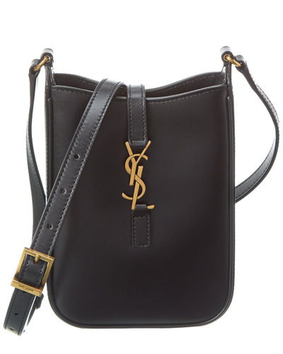 Saint Laurent Le 5 À 7 Vertical Leather Crossbody In Black