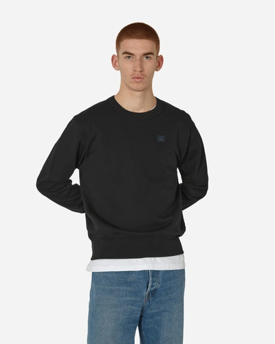 Shop Acne Studios Face Logo Crewneck Sweatshirt In Black