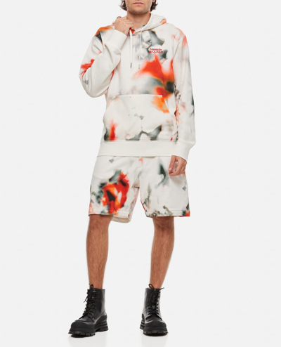 Shop Alexander Mcqueen Cotton Printed Shorts In White