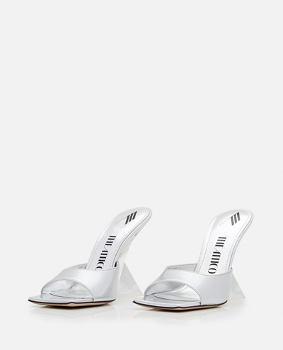 Shop Attico 105mm Cheope Heeled Mules In Silver