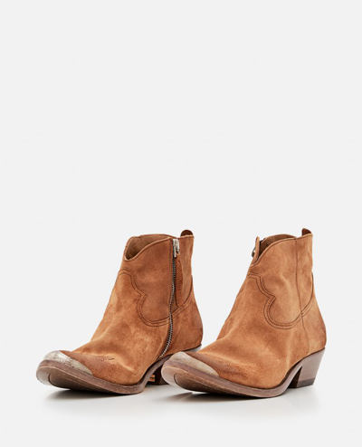 Shop Golden Goose Leather Ankle Boots In Brown