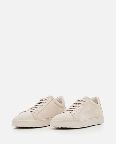 Shop Tod's Lace Up Sneakers In Beige