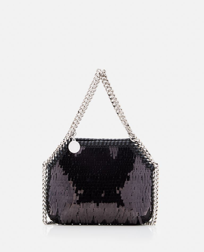 Shop Stella Mccartney Sequins Mini Shoulder Bag In Black
