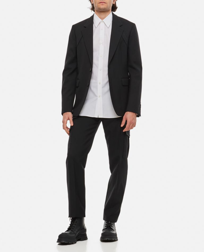 Alexander Mcqueen Wool Gabardine Harness Jacket In Black